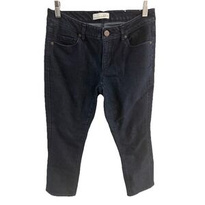 ANN TAYLOR LOFT‎ WOMENS JEANS SIZE 25/0 CURVY KICK CROP DARK WASH LOW RISE